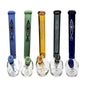 AQUA THICK ROUND BOTTOM WATER PIPE WITH ELEPHANT JOINT AND ICE PINCH AND COLORED DOWN STEM