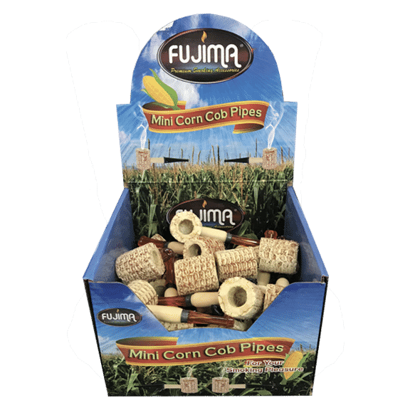 Fujima Mini Corn Cob Pipes Display - 36ct