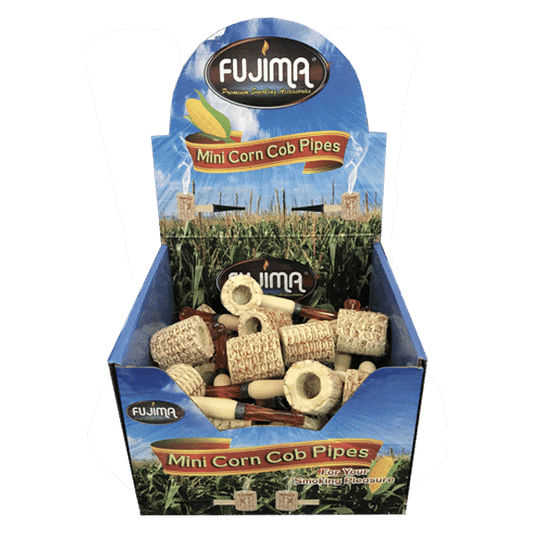 Fujima Mini Corn Cob Pipes Display - 36ct