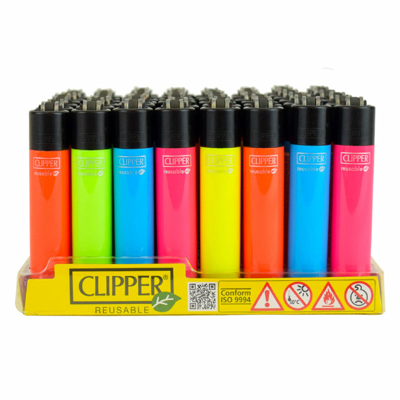 Clipper Lighter Display - 48ct - Fluorescent Solid