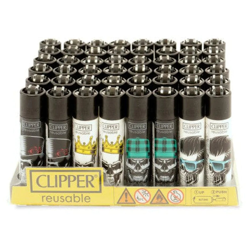 Clipper Lighter Display - 48ct - Skulls 11