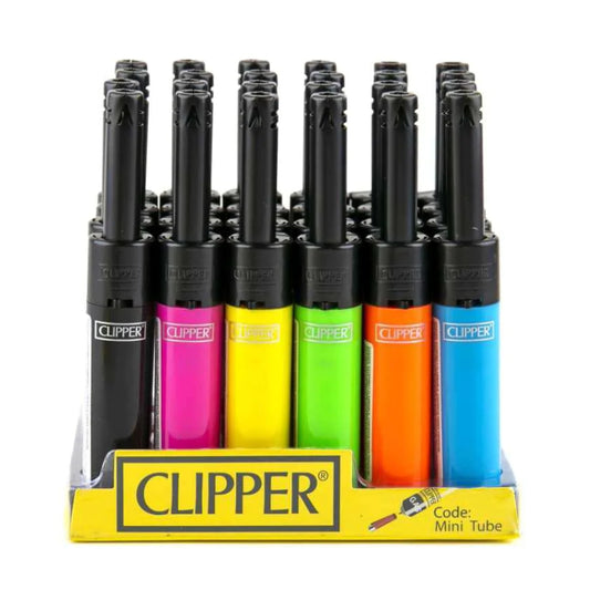 Clipper Lighter Mini Tube 6 Color - 24ct