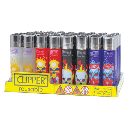 Clipper Lighter Skulls 12 Pattern 48CT