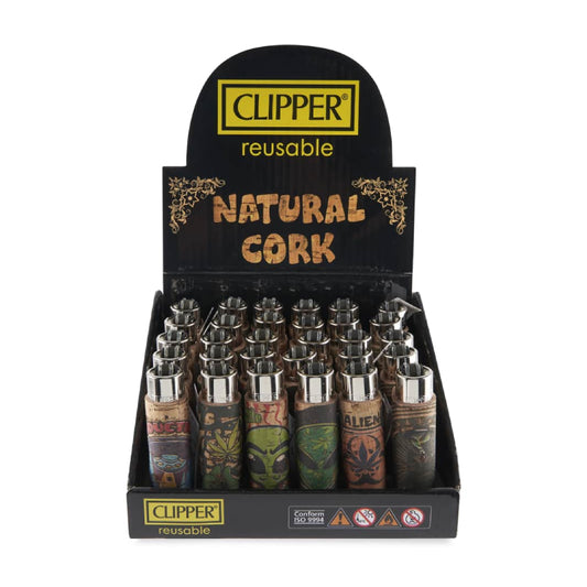 Clipper Natural Cork Lighters Leaf Design - 30ct