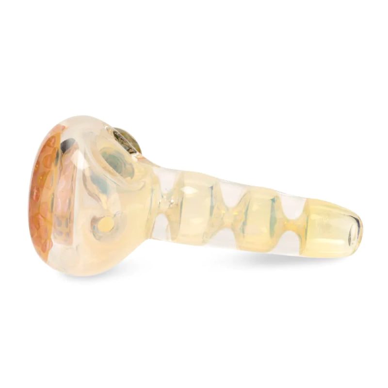 Custom Glass Hand Pipe - 5" - Silver Fumed Honeycomb