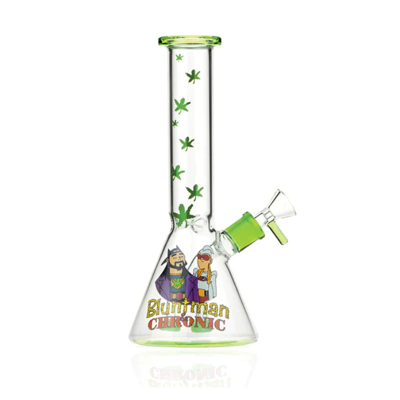 Famous Brandz Bluntman & Chronic Water Pipe - 10" - Bright Green