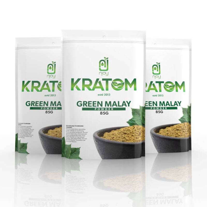 NJOY KRATOM 85GM GREEN MALAY POWDER BAG