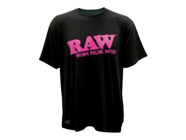 RAW T-Shirt W/ Pink Logo - Black