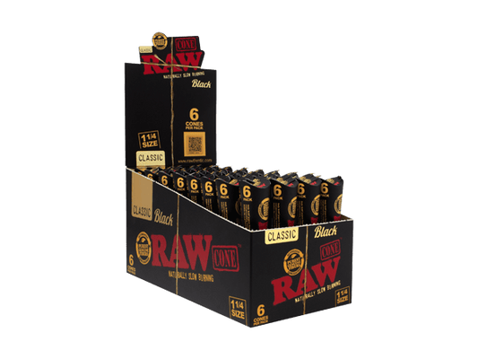 Raw Classic Black King Cones - 6pk