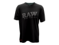 RAW V-Neck T-Shirt W/ Black Raw Logo - Black