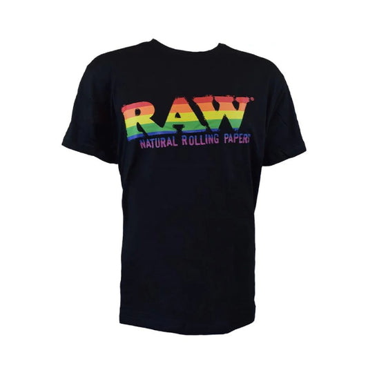 RAW T-Shirt W/ Rainbow Raw Logo - Black