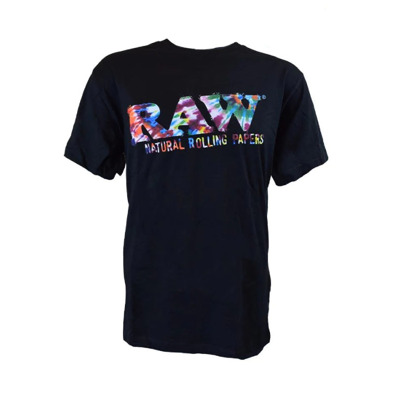 RAW T-Shirt Tye Dye Raw Logo - Black