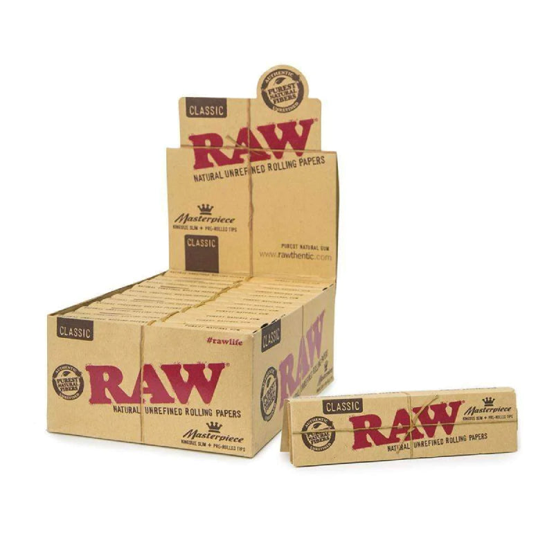 Raw Classic Master K S Slim+PreRolled Tips-24ct