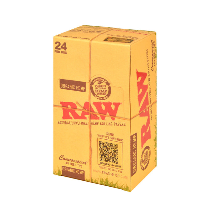 Raw Organic Connoisseur 1 1/4 + Tips - 24ct