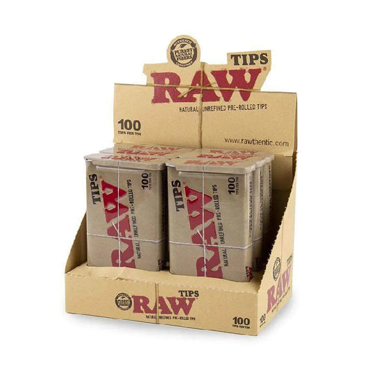 Raw Pre Rolled Tips in Tin 100pk - 6ct