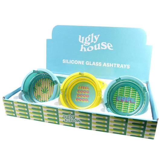 Ugly House Silicone & Glass Ashtray Display - 6ct
