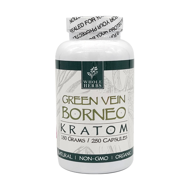 WHOLE HERBS GREEN VEIN BORNEO KRATOM
CAPS 250CT