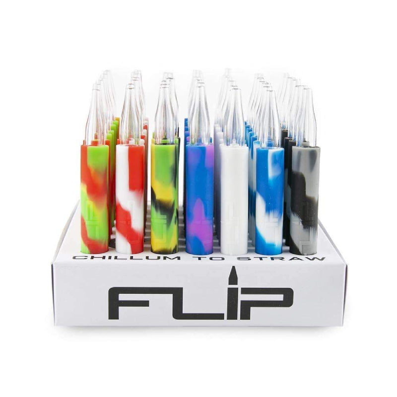White Rhino Flip Chillum To Straw - Assorted - Pyrex Tip - 49ct