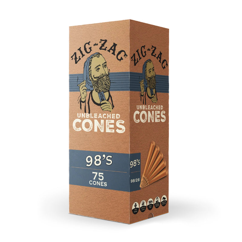 Zig Zag - Cones - Unbleached 98's - 75ct