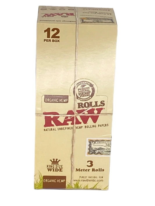 Raw Organic Hemp 3M Rolls King Wide - 12CT