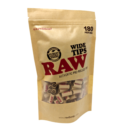 Raw Prerolled Tips Wide 180 - Bag